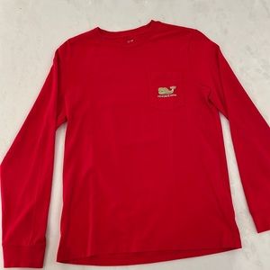 Red Vineyard Vines Youth Large Long Sleeve Christmas Addition
